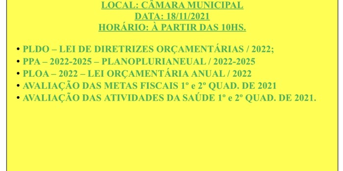 AUDIÊNCIAS PÚBLICAS